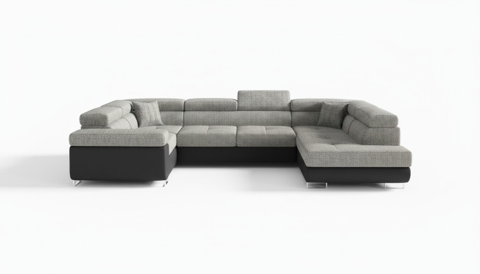 Design corner sofa, sofa bed, bed function, couch, leather upholstery, fabric sofas new 5625