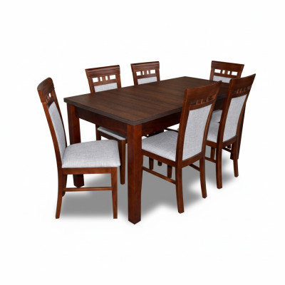 Classic designer dining room set wood table + 6 chairs chair set