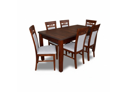 Classic designer dining room set wood table + 6 chairs chair set