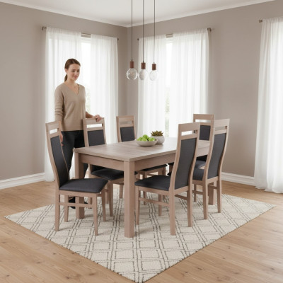 Dining table set table + 6 chairs dining room set wooden table