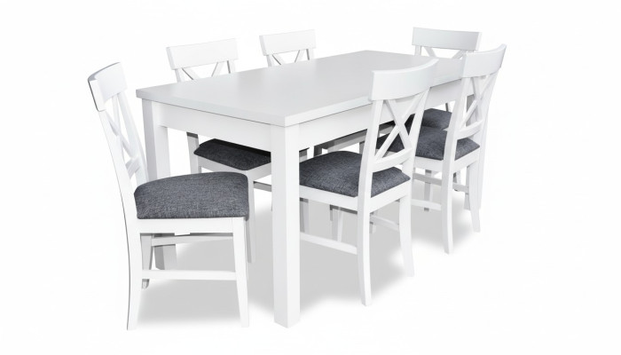 Country house style furniture dining set dining kit table + 6x chairs