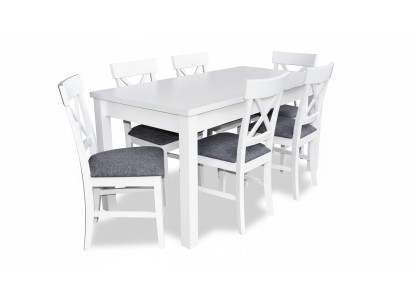 Country house style furniture dining set dining kit table + 6x chairs