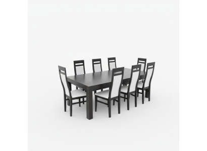 XXL conference table with 8 chairs wooden table upholstery set meeting tables
