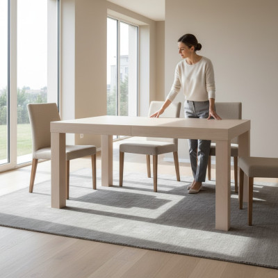 Extendable design wood table, table decor, dining, living room, solid wood tables