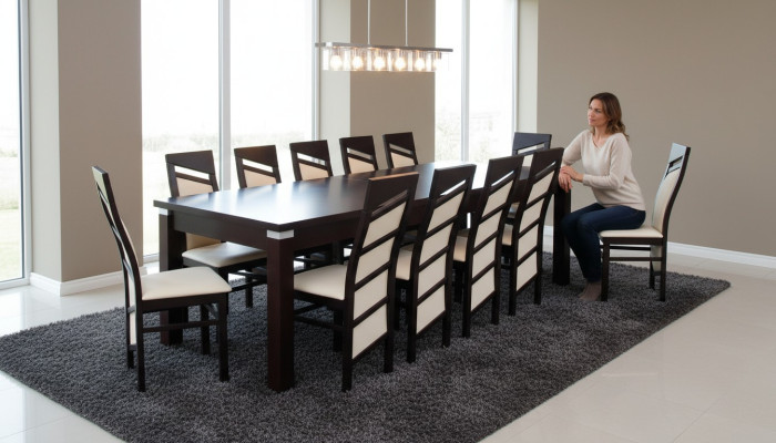 Design dining room set chair set table + 12 chairs dining sets tables wood