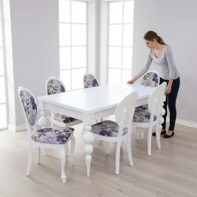 Classic dining table with 6 chairs dining room set chair tables