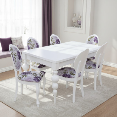 Classic dining table with 6 chairs dining room set chair tables