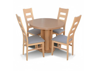 Classic Round Wooden Table Design Dining Room Table with 4 Chairs