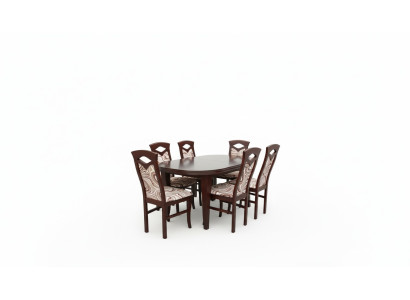 Classic dining room set wooden table with 6 chairs chair design