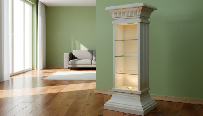 Design showcase cabinet glass column display shelf CD cabinet lamp 6894 new