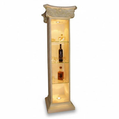 XXL Display Cabinet Bar Shelf Glass Bevelled Edge Cabinet Display Column Living Room 1851 New