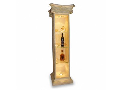 XXL Display Cabinet Bar Shelf Glass Bevelled Edge Cabinet Display Column Living Room 1851 New