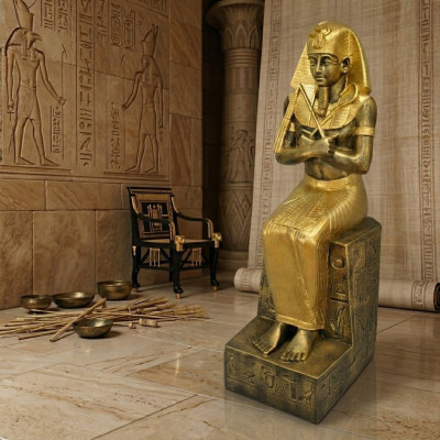 Design Egyptian Figure Ramses XXL Statue Sculpture Sculptures Decoration Deco