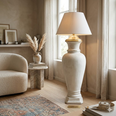 Design Floor Lamp Vase XXL Lamp Shelf Illuminated Display Case 132cm
