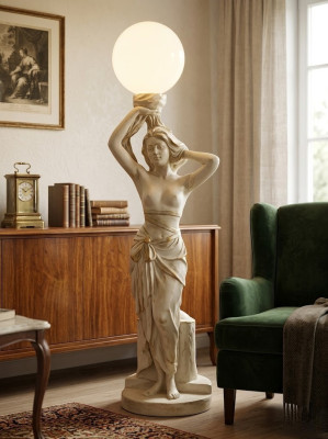 Antique Style Figure Floor Lamp Standing Light Lamp Life-Size Lighting