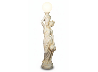 Antique style life-size figure with lighting floor lamp lamp standing lamp