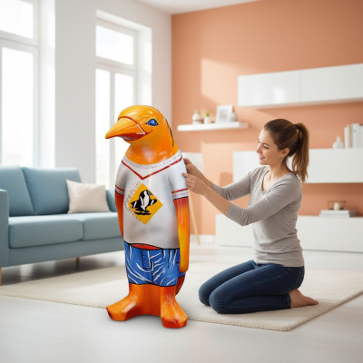 Design Luxury XXL 67cm Figure Sculpture Handcrafted Penguin Animal Sculptures Figures