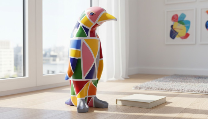 Design luxury figure sculpture handmade XXL 67cm penguin animal sculptures figures