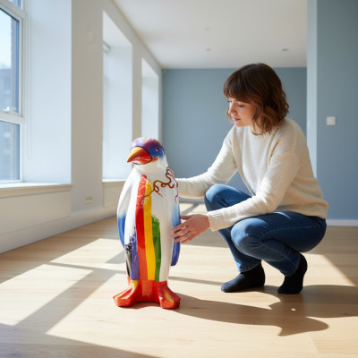 Design luxury figure sculpture handmade penguin animal sculptures XXL 67cm figures