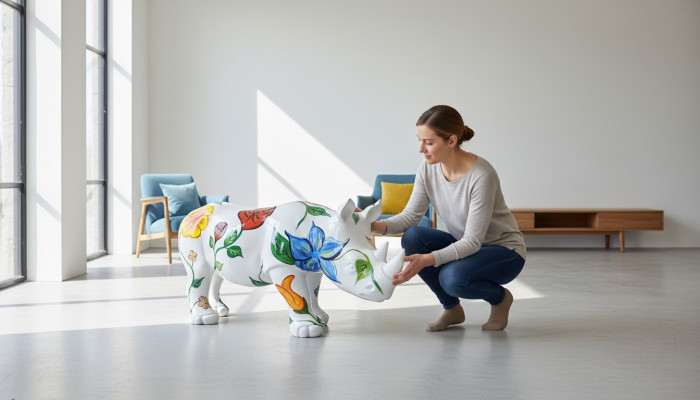 Design rhinoceros figure statue sculpture figures sculptures decoration decor 3094 new
