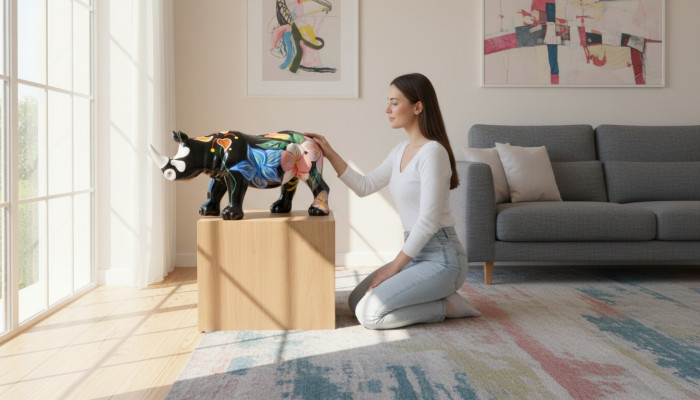Design rhinoceros figurine statue sculpture figures sculptures decoration decor 3095 new