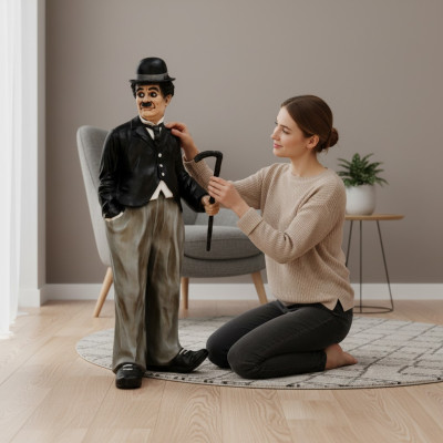 Design Chaplin Figure Statue Sculpture Figures Sculptures Decoration Deco 5358 New