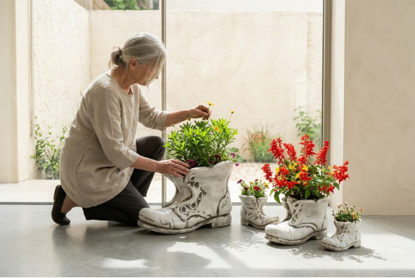 Flower pot plant tub natural decoration figure flower pots garden vases