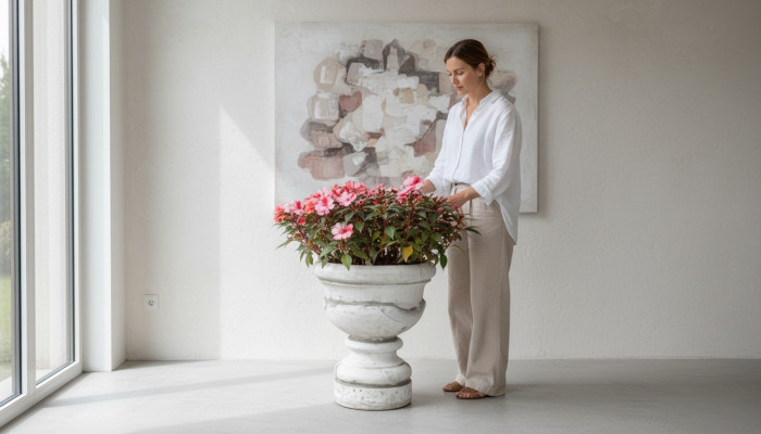 Figure planter pot white decoration figure flower pots garden