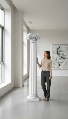 211cm Antique Column Pillar Stone Sculpture Statue Roman Garden Style