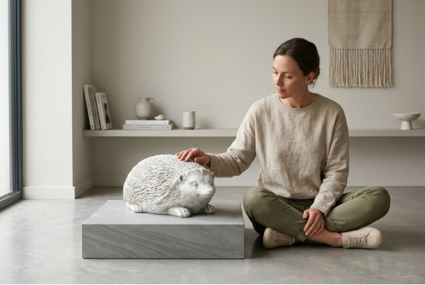 Garden decoration hedgehog terrace stone figures figurine decor statue