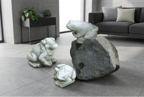Garden Decoration Frog Terrace Stone Figurines Figure Deco Statue