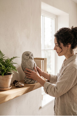 Garden Decoration Owl Terrace Stone Figures Figure Decoration Statue