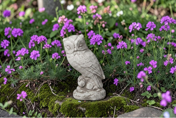 Garden Decoration Owl Terrace Stone Natural Figures Figure Decorative Statue
