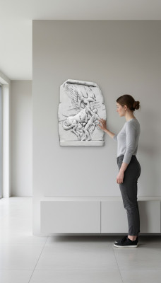 Wall relief stone slab picture angel antique style relief cast stone wall