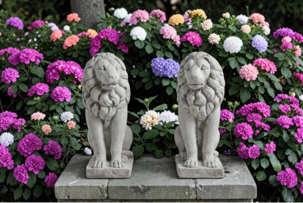 Lion Garden Statue Terrace Decorative Garden Sculpture Statues Sculptures