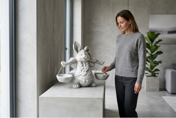 Garden Decoration Rabbit Terrace Stone Figures Decorative Nature Statue