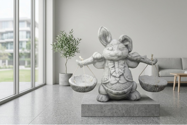 Garden Decoration Rabbit Terrace Stone Figures Decorative Nature Statue