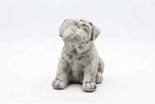 Garden Decoration Dog Terrace Stone Figure Figures White Decorative Statue