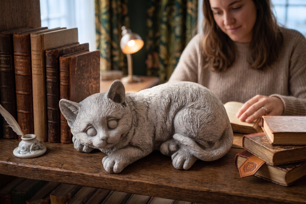 Decorative garden decoration cat terrace stone figurines figure statue