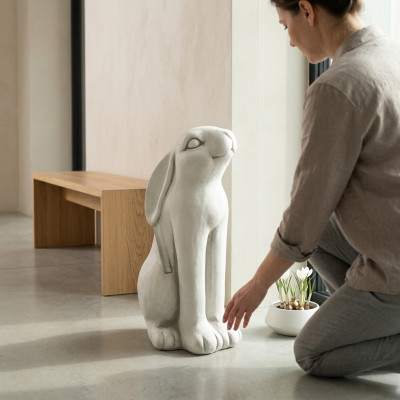 Garden Decoration Rabbit Terrace Stone Figures Decorative Figure Nature Statue