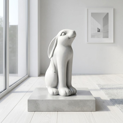 Garden Decoration Rabbit Terrace Stone Figures Decorative Figure Nature Statue