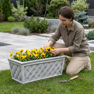 Flowerpots box pot flowers pots decorative XXL concrete garden terrace