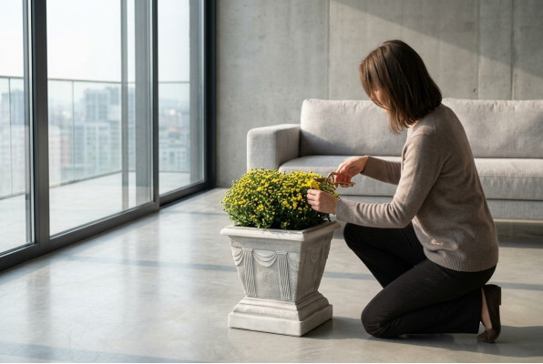 Figure White Flower Pot Plant Pot Figure Decoration Flowerpots Garden