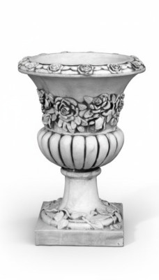 Flower vase, flower box, garden stone, decoration, antique style flowers.