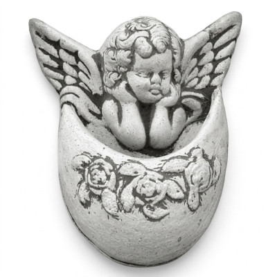 Wall relief stone slab image Aztec angel relief cast stone wall