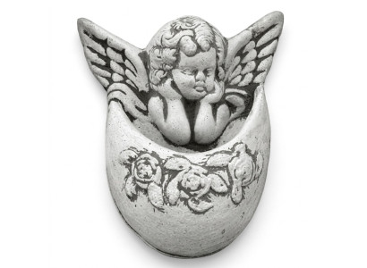 Wall relief stone slab image Aztec angel relief cast stone wall