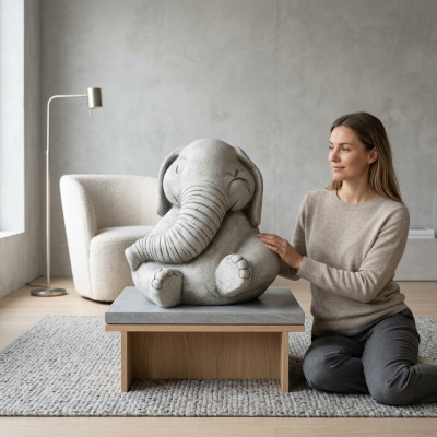 Design figure elephant sculpture figures sculptures statues white cartoon statue