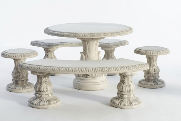 Stone table terrace garden decor furniture noble antique style design tables