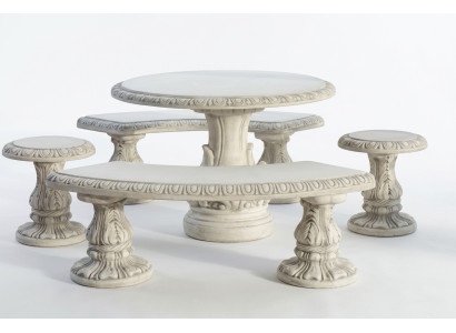 Stone table terrace garden decor furniture noble antique style design tables
