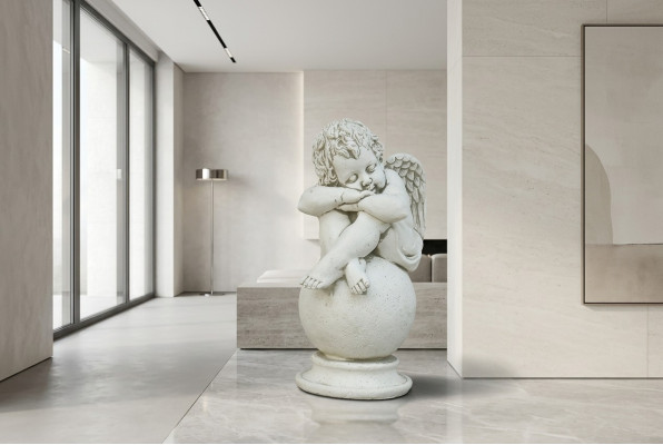 Angel Sphere Statue Figure Figures Statues Sculpture Sculptures Garden